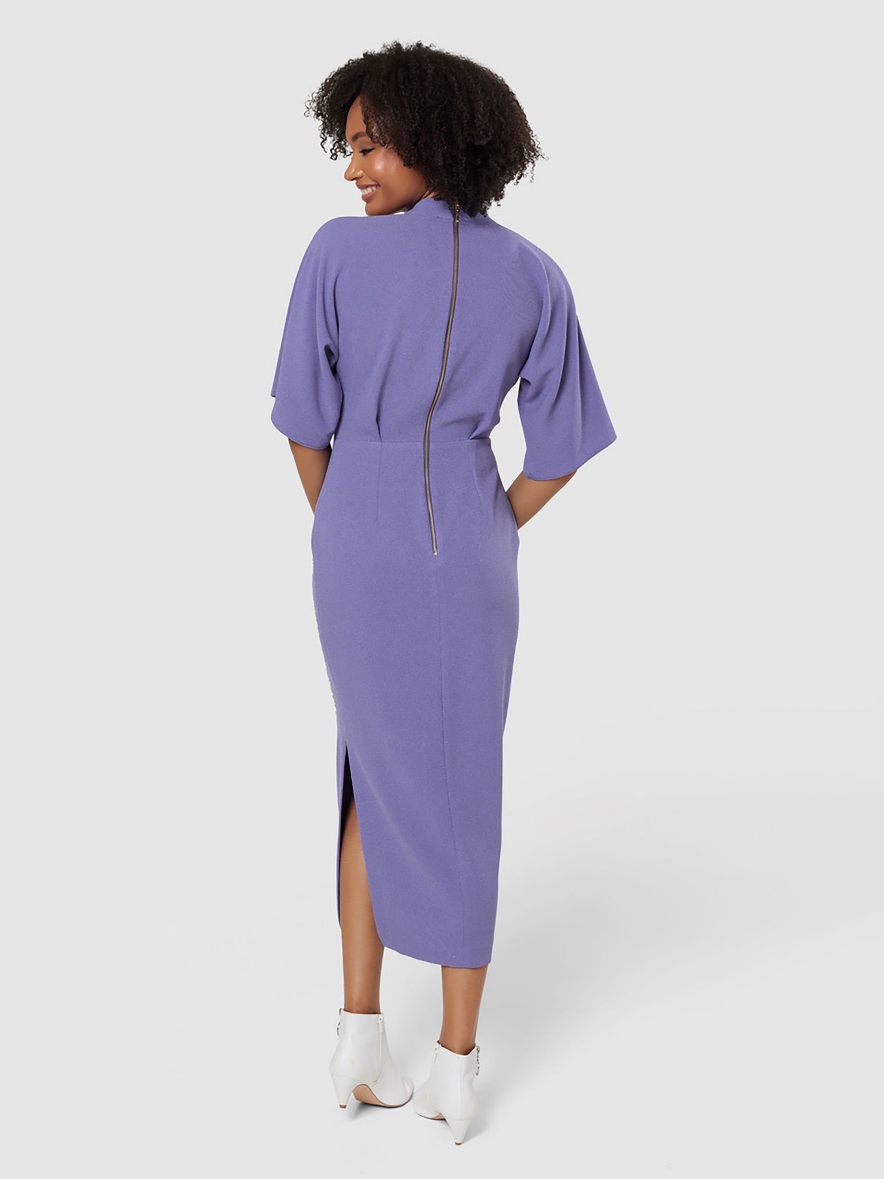 Closet London V-Neck Sheath Dress, Purple, 10