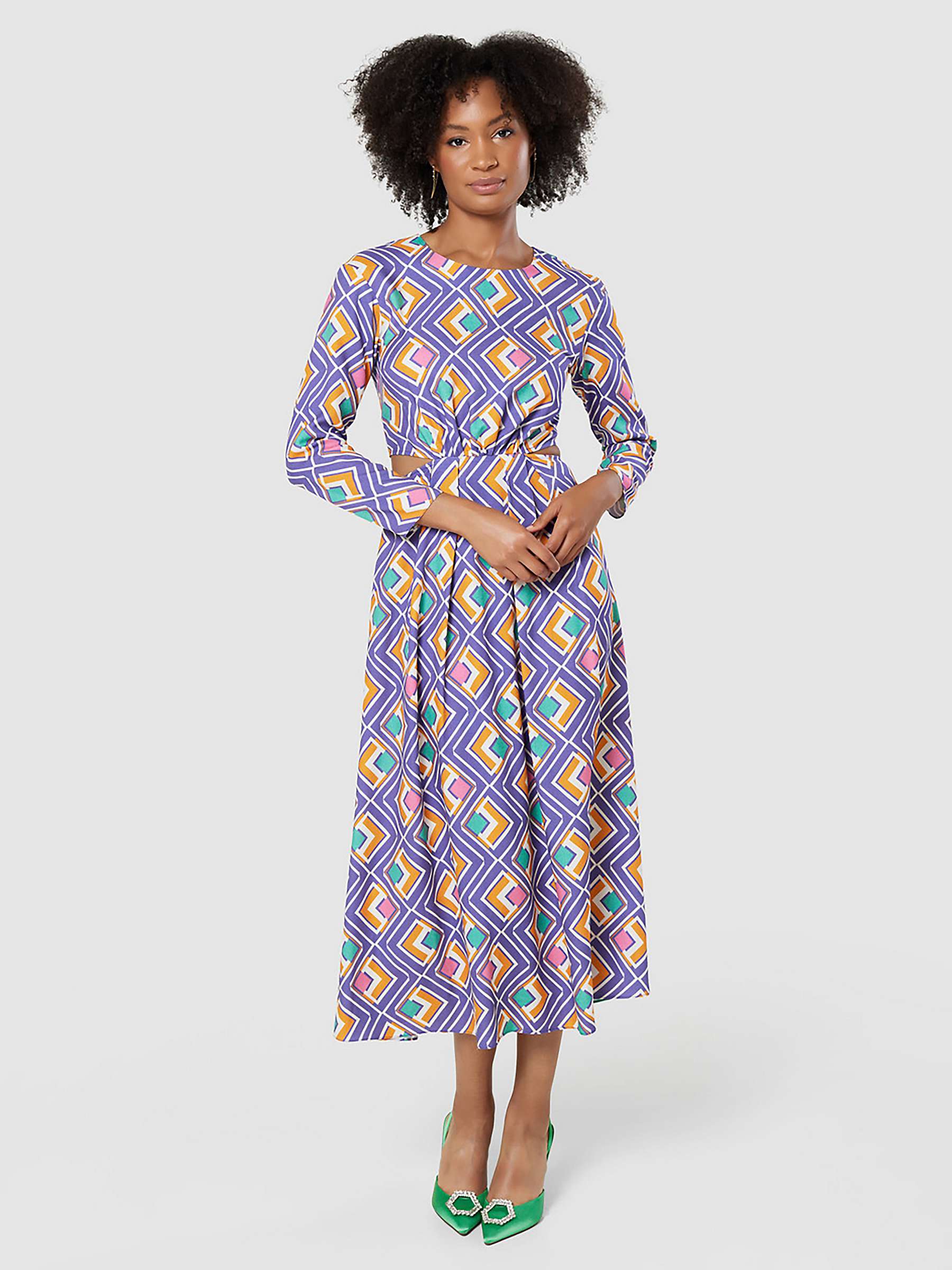 Buy Closet London Cut Out Waist Midi Dress, Lilac Online at johnlewis.com