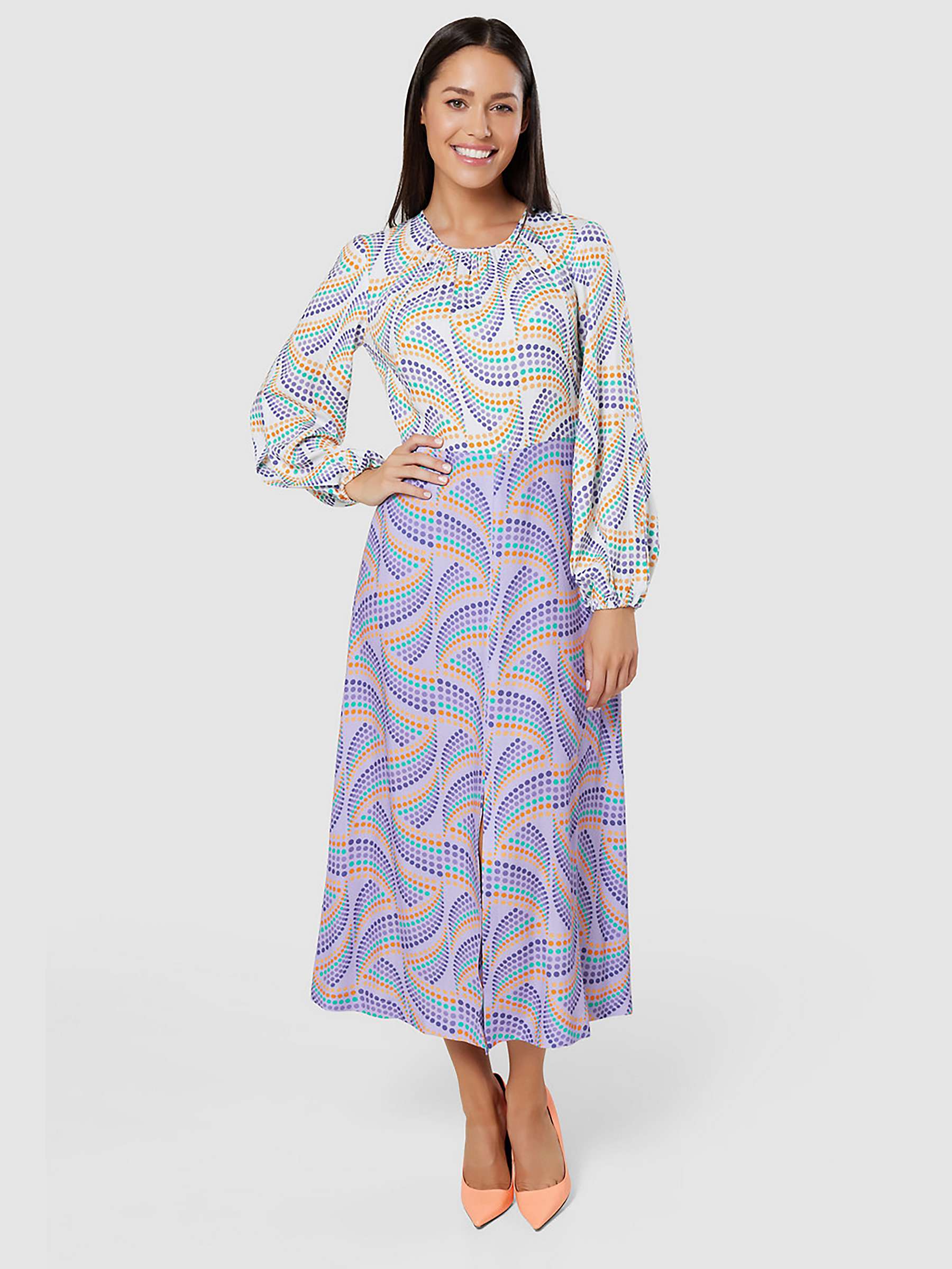 Buy Closet London Geometric A-Line Midi Dress, Multi Online at johnlewis.com