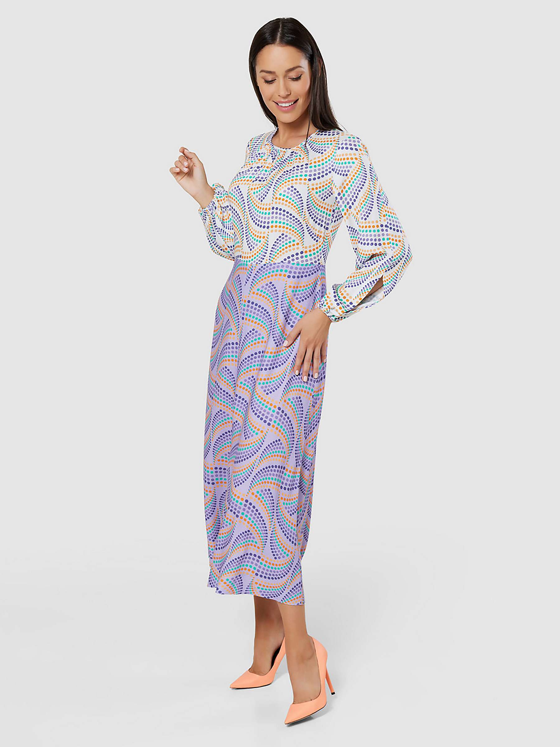Buy Closet London Geometric A-Line Midi Dress, Multi Online at johnlewis.com