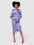 Closet London Satin Knot Waist Dress, Purple