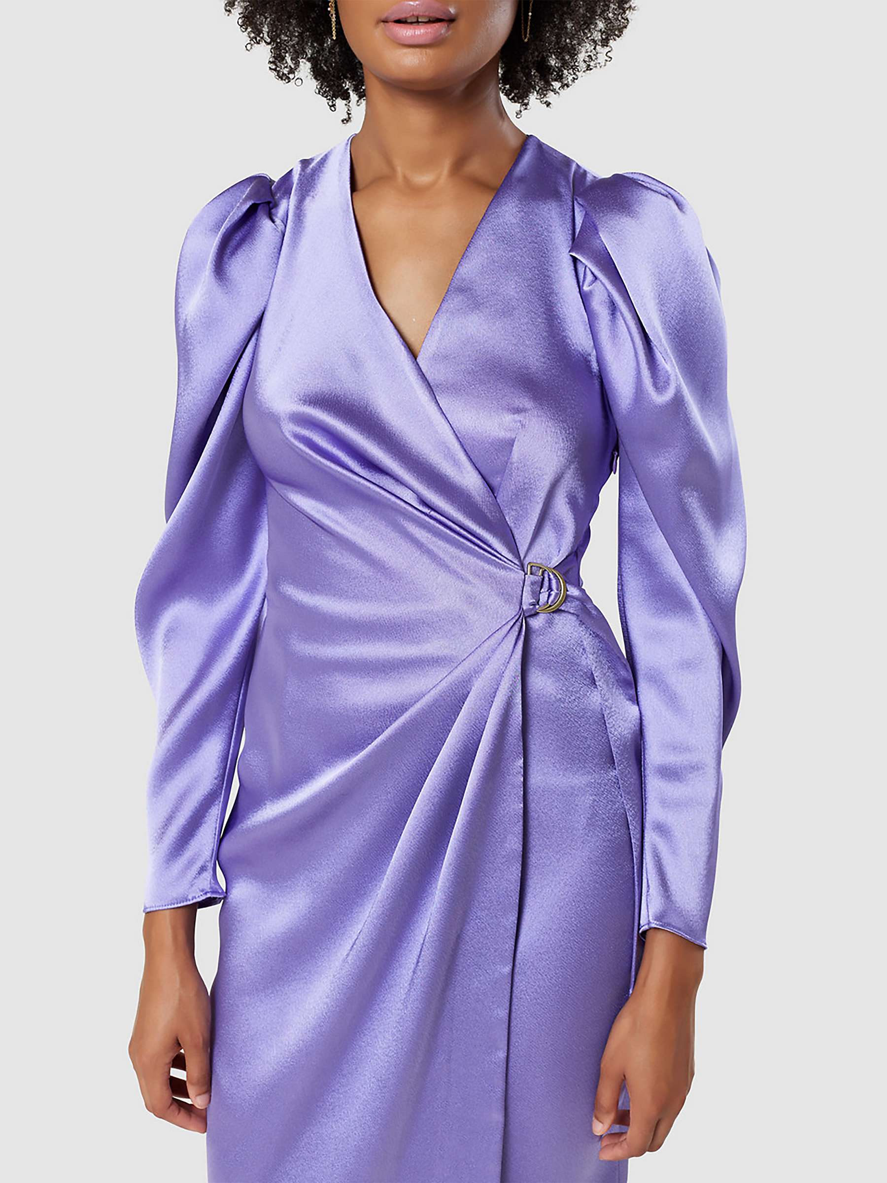 Buy Closet London Satin Knot Waist Dress, Purple Online at johnlewis.com