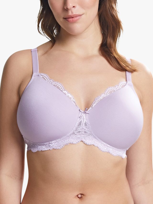 Royce Indie Moulded Cup Lace Non-Wired Bra, Lilac, 36C