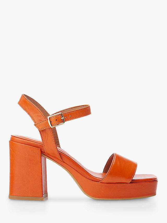 Moda in Pelle Marciana Leather Platform Heeled Sandals, Orange at John ...