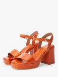 Moda in Pelle Marciana Leather Platform Heeled Sandals, Orange