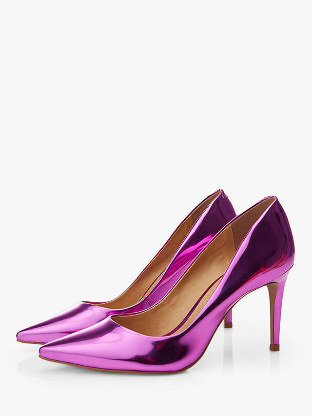 Moda in Pelle Cabaret Leather Metallic Court Shoes, Pink