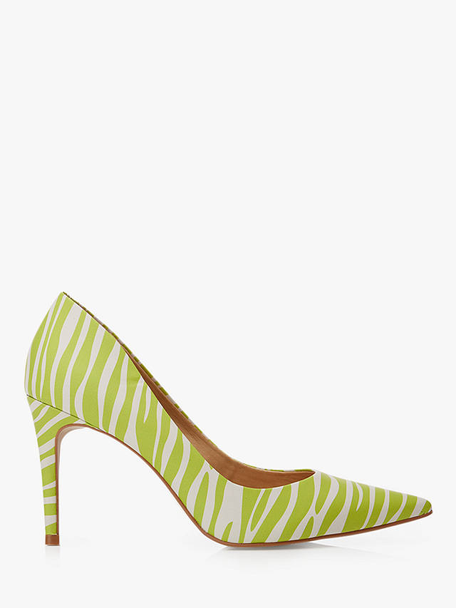 Moda in Pelle Cabaret Court Shoes, Lime Zebra