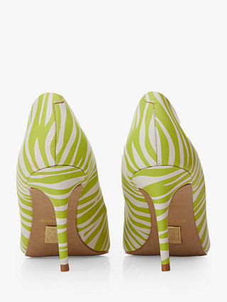 Moda in Pelle Cabaret Court Shoes, Lime Zebra