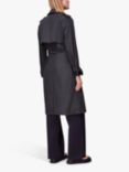 Whistles Plain Water Resistant Trench Coat, Dark Grey