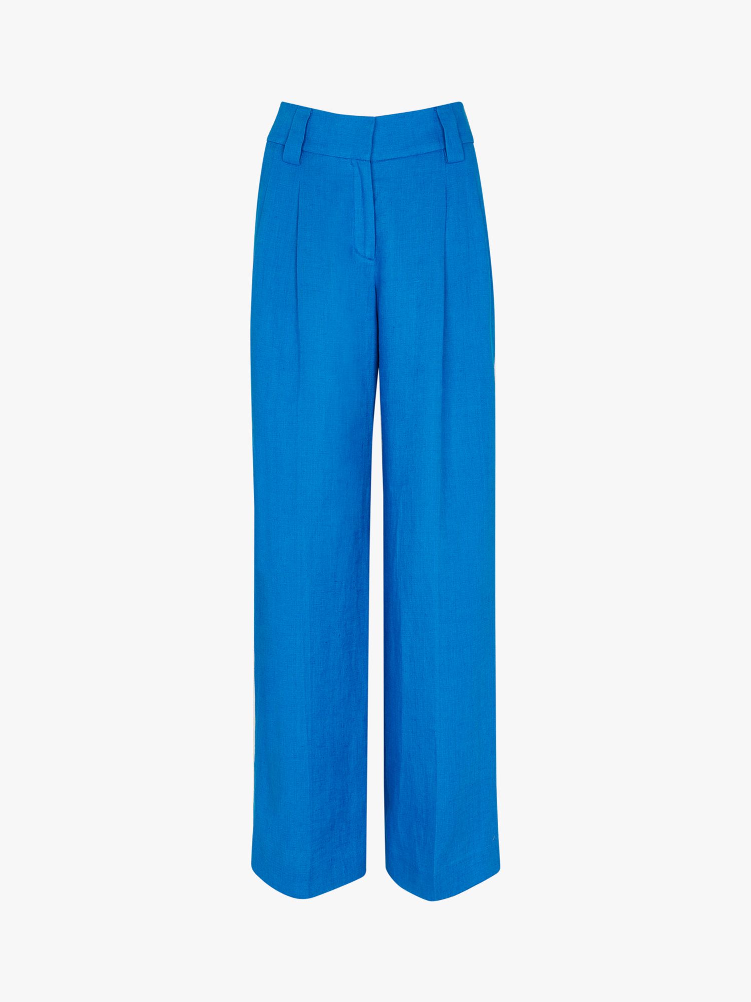 Whistles Leonie Tailored Linen Trousers, Blue at John Lewis & Partners