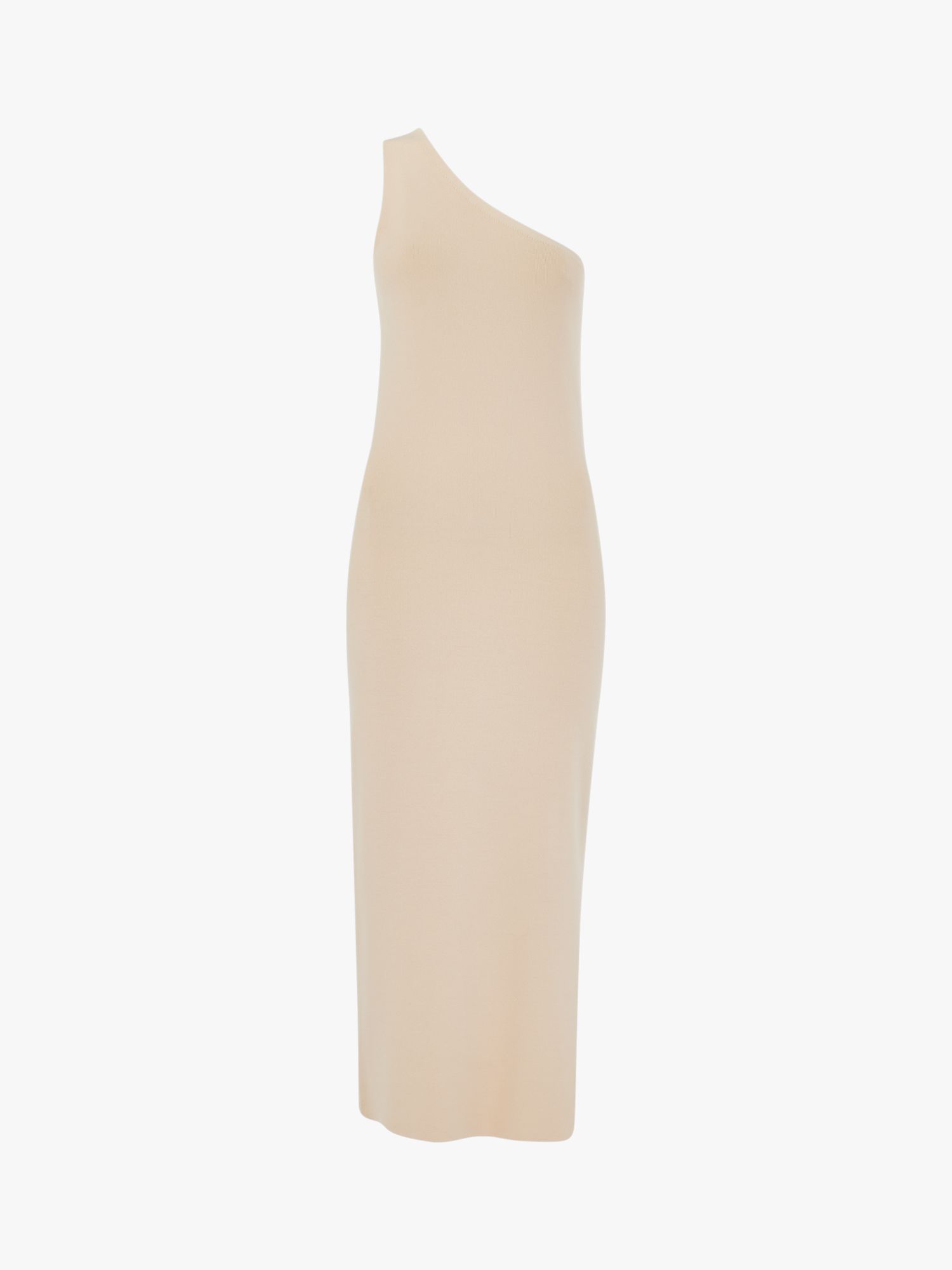 Whistles One Shoulder Knit Midi Dress, Ivory at John Lewis & Partners