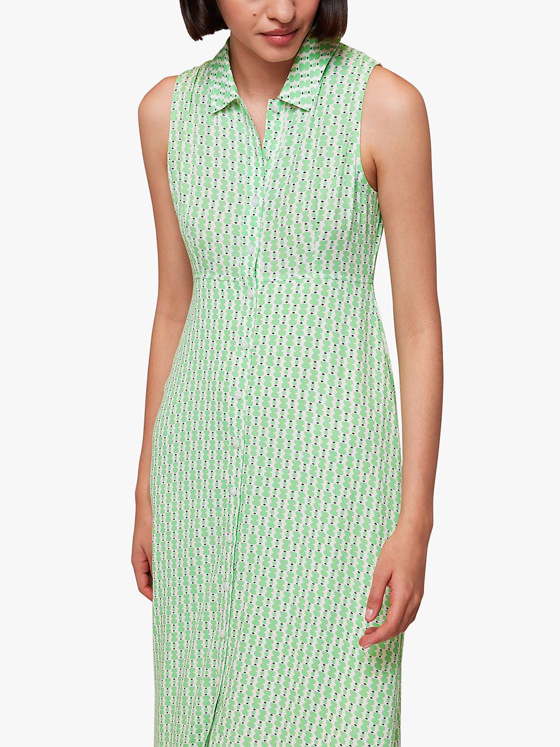 Buy Whistles Vertical Stack Shirt Dress, Green/Multi Online at johnlewis.com
