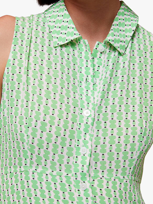 Whistles Vertical Stack Shirt Dress, Green/Multi
