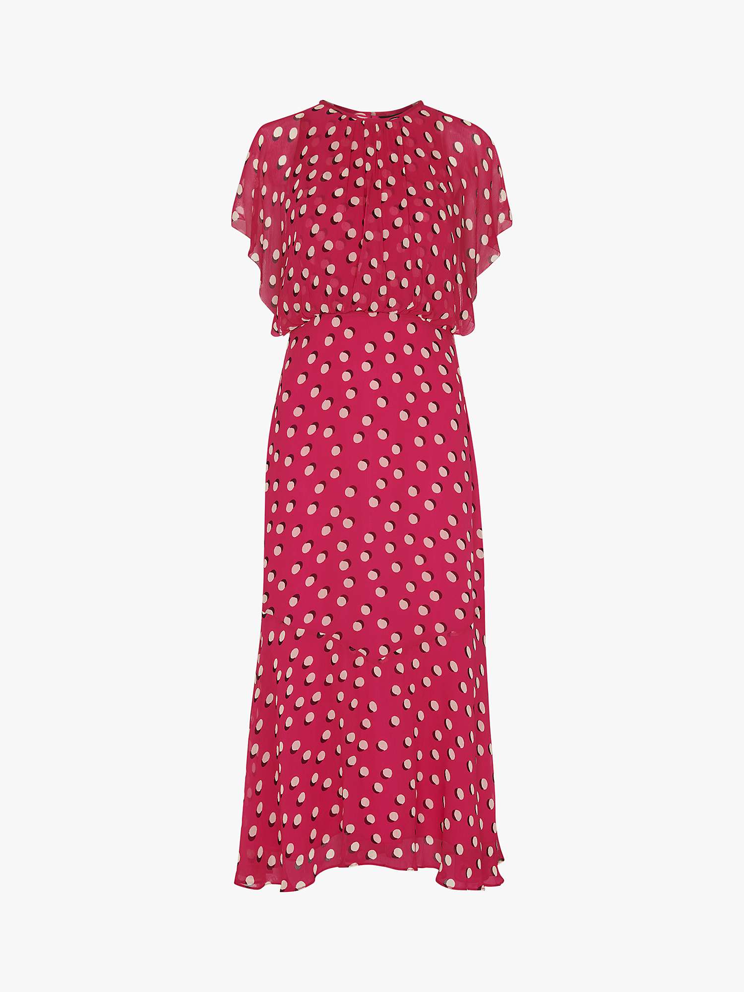 Buy Whistles Moon Spot Midi Dress, Pink/Multi Online at johnlewis.com
