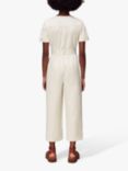 Whistles Short Sleeve Denim Jumpsuit, Ivory