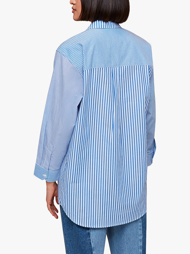 Whistles Millie Stripe Oversized Shirt, Blue/Multi at John Lewis & Partners