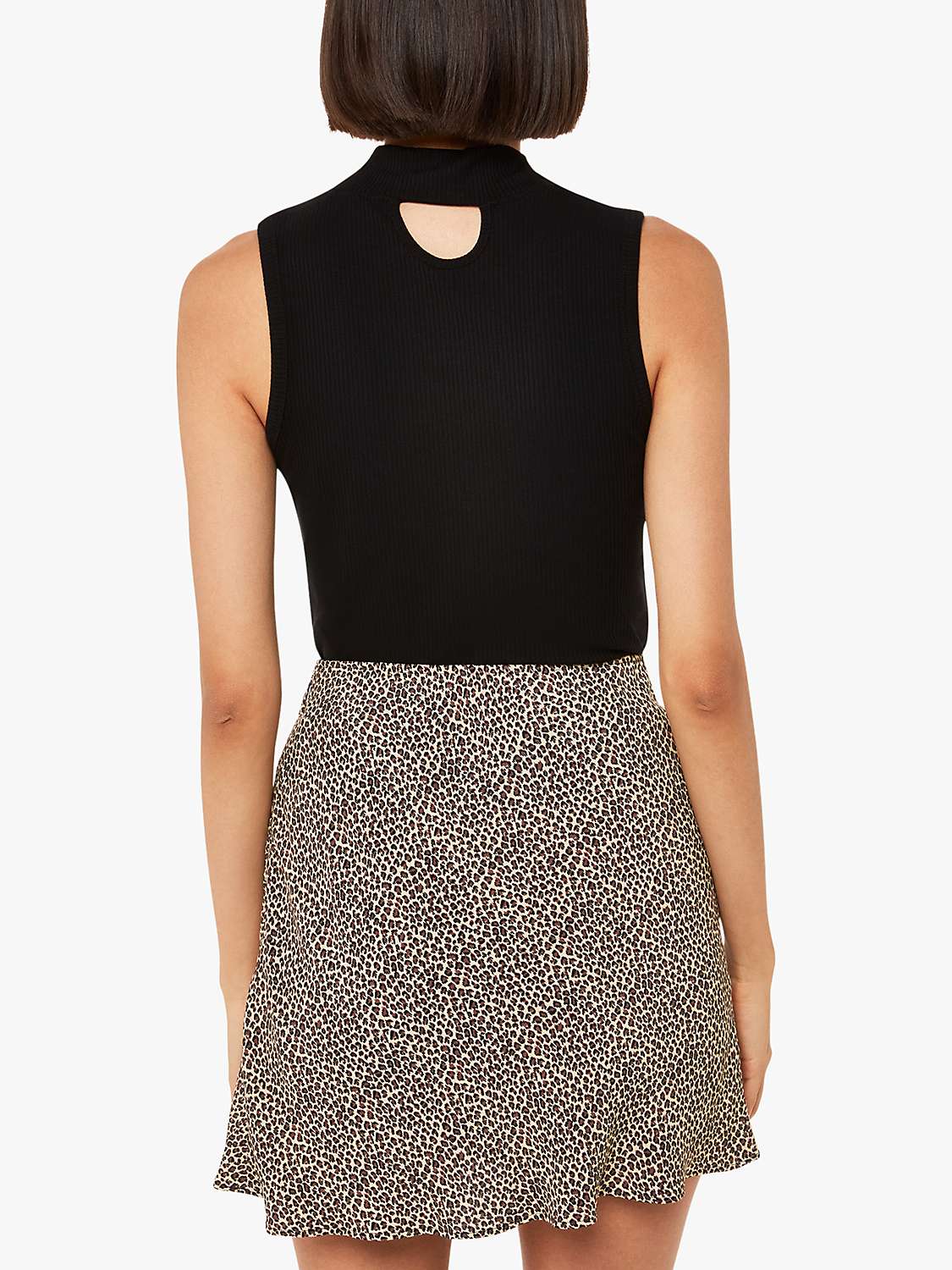 Buy Whistles Dashed Leopard Print Mini Skirt, Brown Online at johnlewis.com