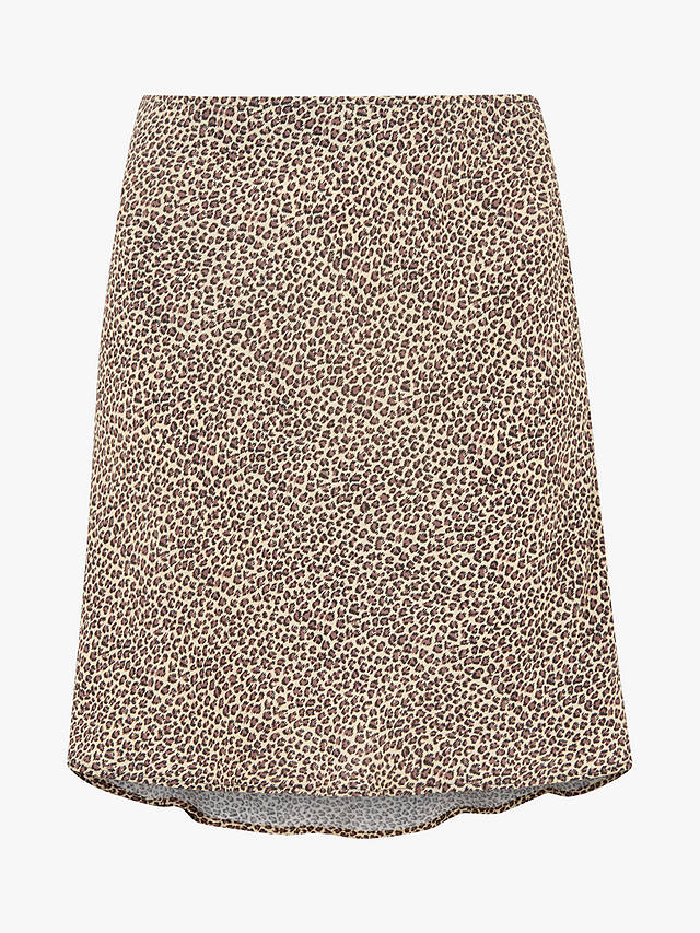 Whistles Dashed Leopard Print Mini Skirt, Brown