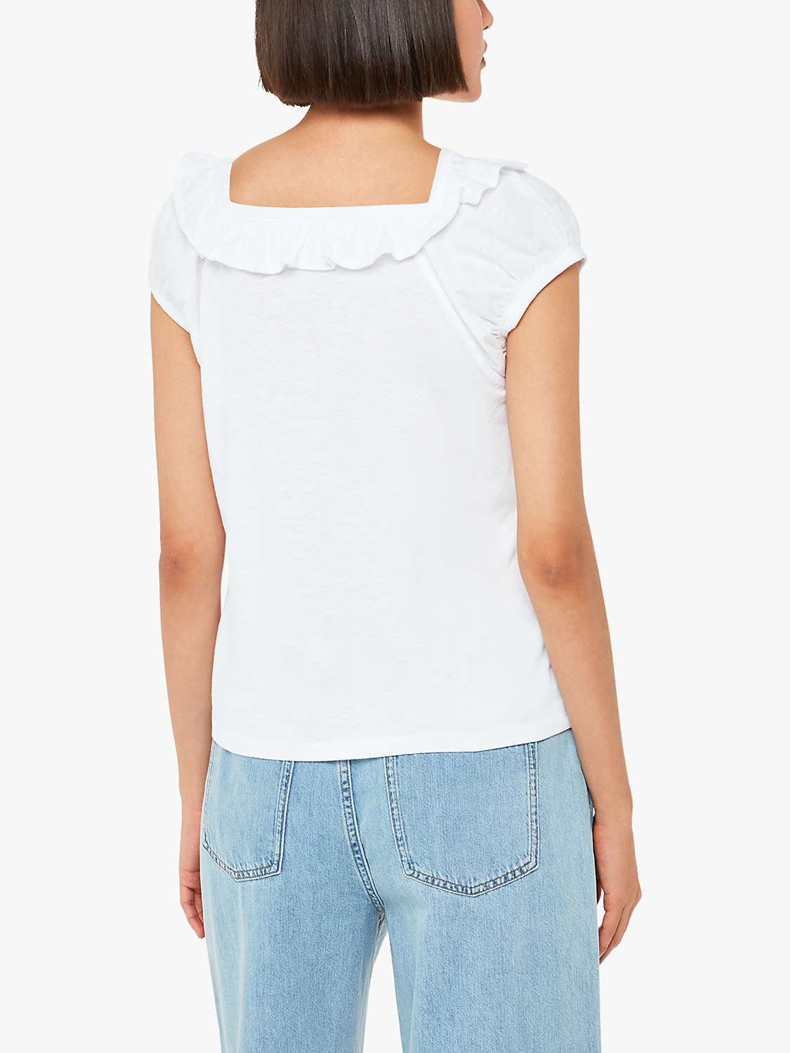 Buy Whistles Square Neck Top, White Online at johnlewis.com