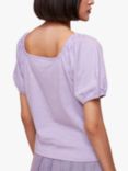 Whistles Square Neck Puff Sleeve Top, Lilac