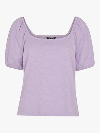 Whistles Square Neck Puff Sleeve Top, Lilac
