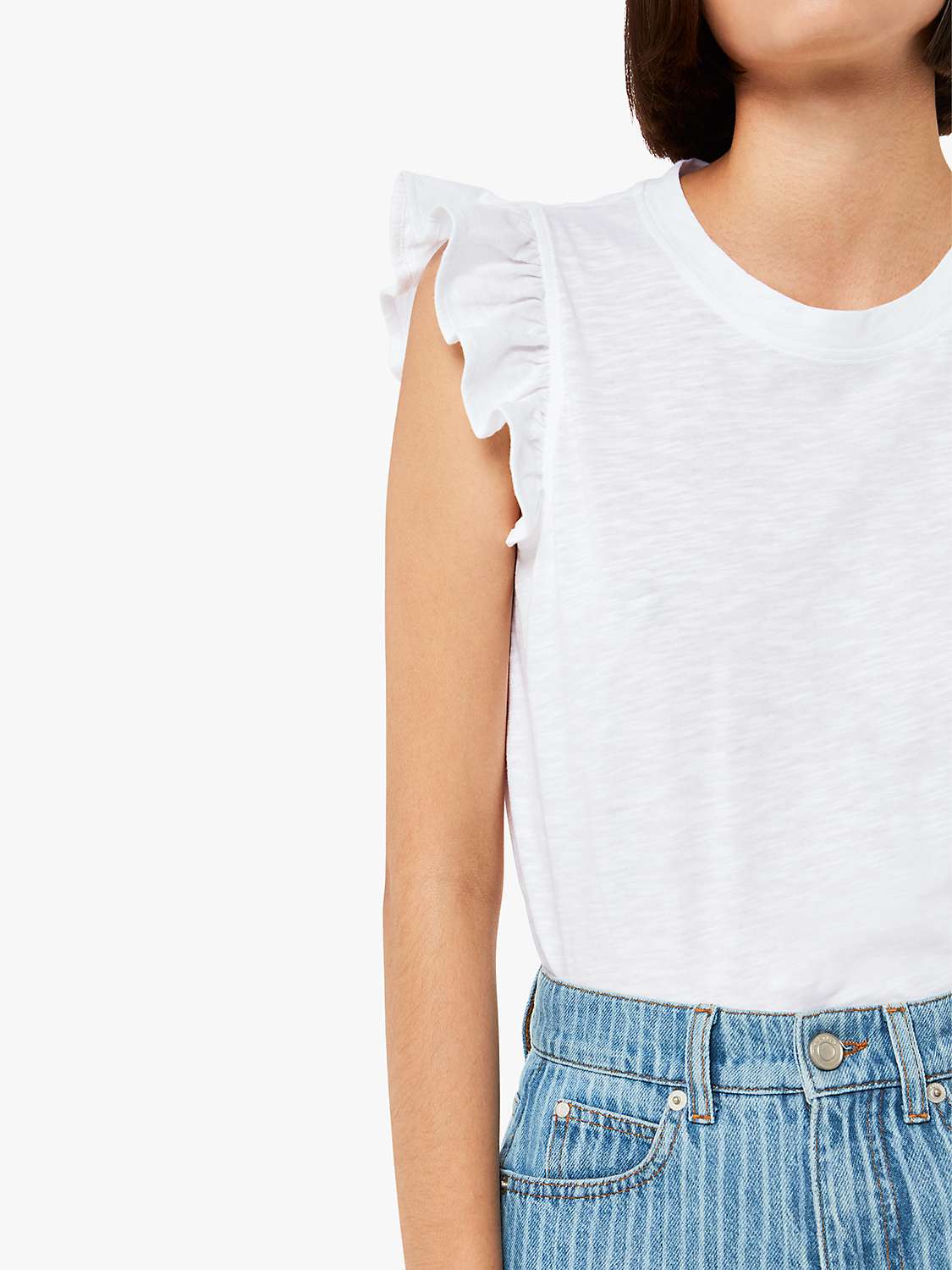 Buy Whistles Frill Cap Sleeve T-Shirt Online at johnlewis.com