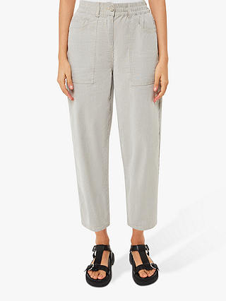 Whistles Tessa Stripe Casual Trousers, Grey