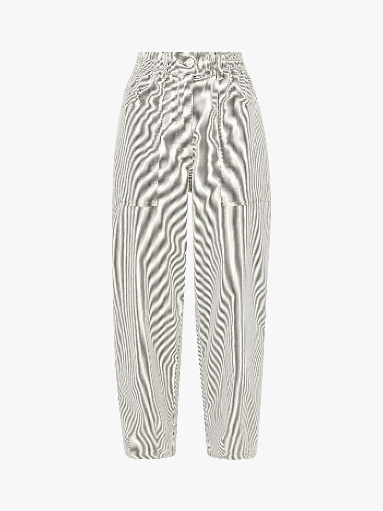 Buy Whistles Tessa Stripe Casual Trousers, Grey Online at johnlewis.com
