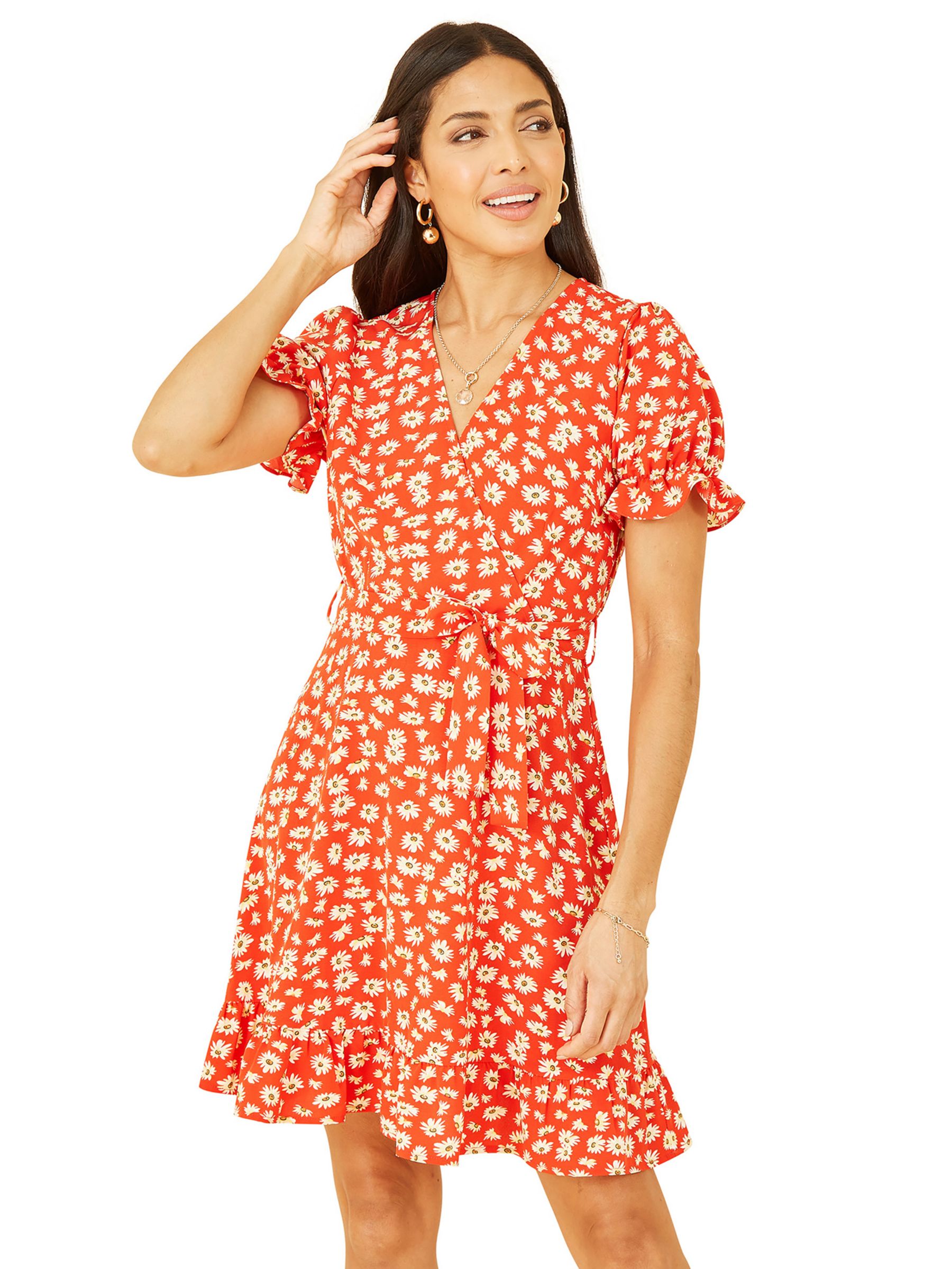 Buy Yumi Mela London Daisy Print Wrap Dress, Red Online at johnlewis.com