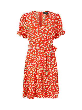 Yumi Mela London Daisy Print Wrap Dress, Red