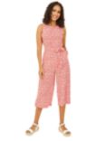 Yumi Mela London Ditsy Daisy Sleeveless Culotte Jumpsuit, Red