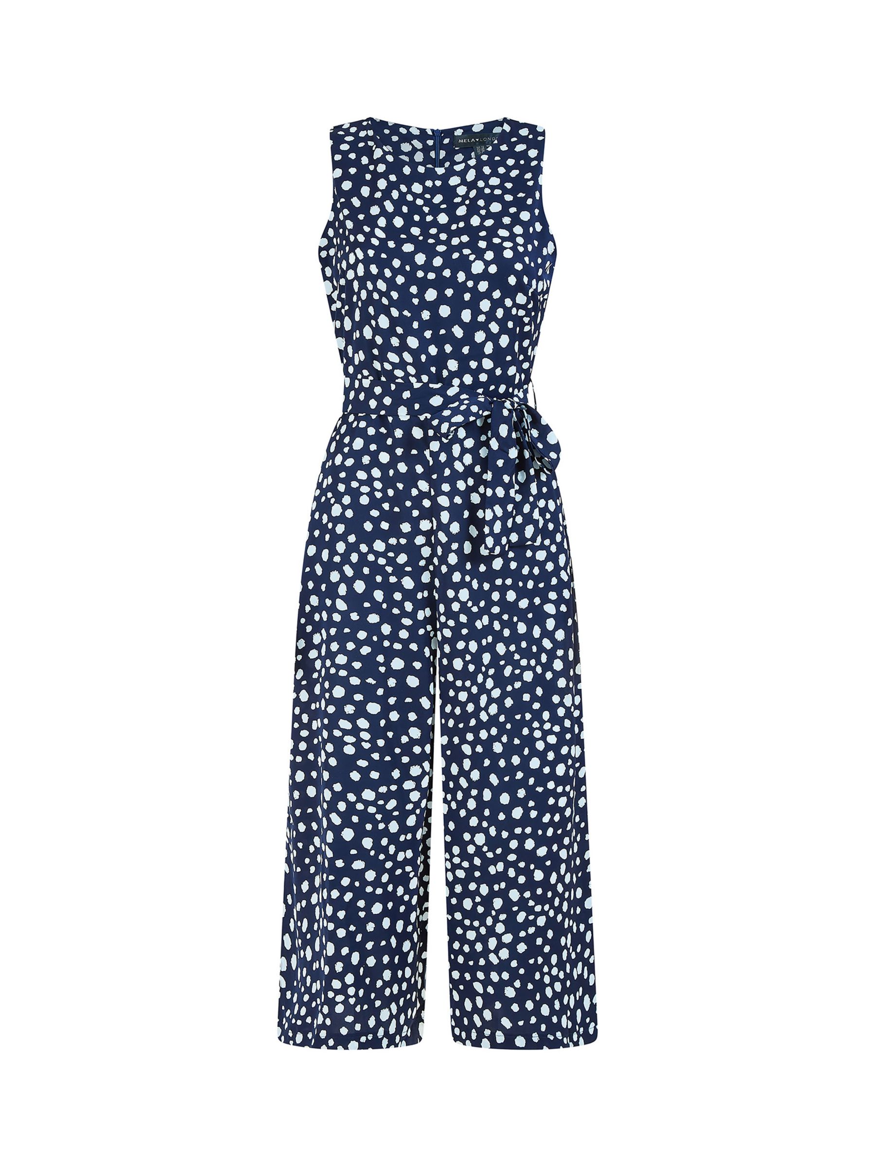 Buy Mela London Blotch Print Culotte Jumpsuit, Navy Online at johnlewis.com