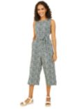 Mela London Mela Ditsy Daisy Floral Print Culotte Jumpsuit, Green