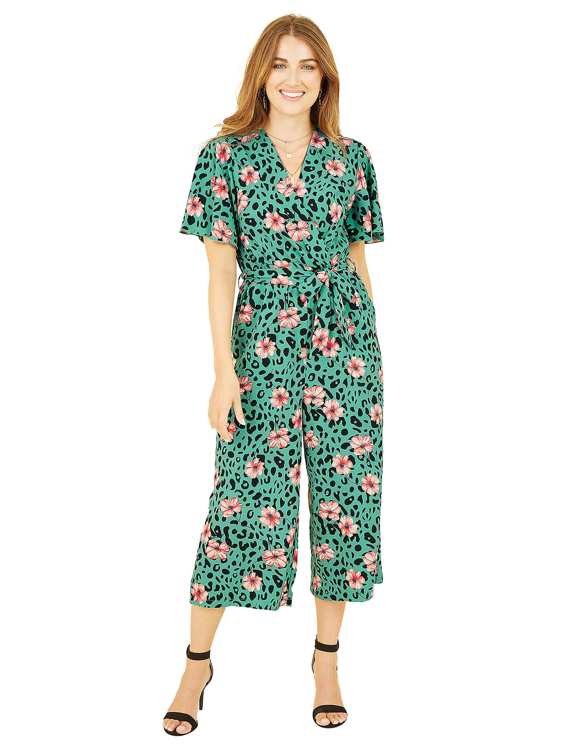 Buy Yumi Mela London Animal Print Culotte Jumpsuit, Green/Multi Online at johnlewis.com