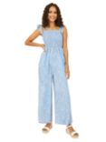 Yumi Mela London Ditsy Print Jumpsuit, Blue, Blue