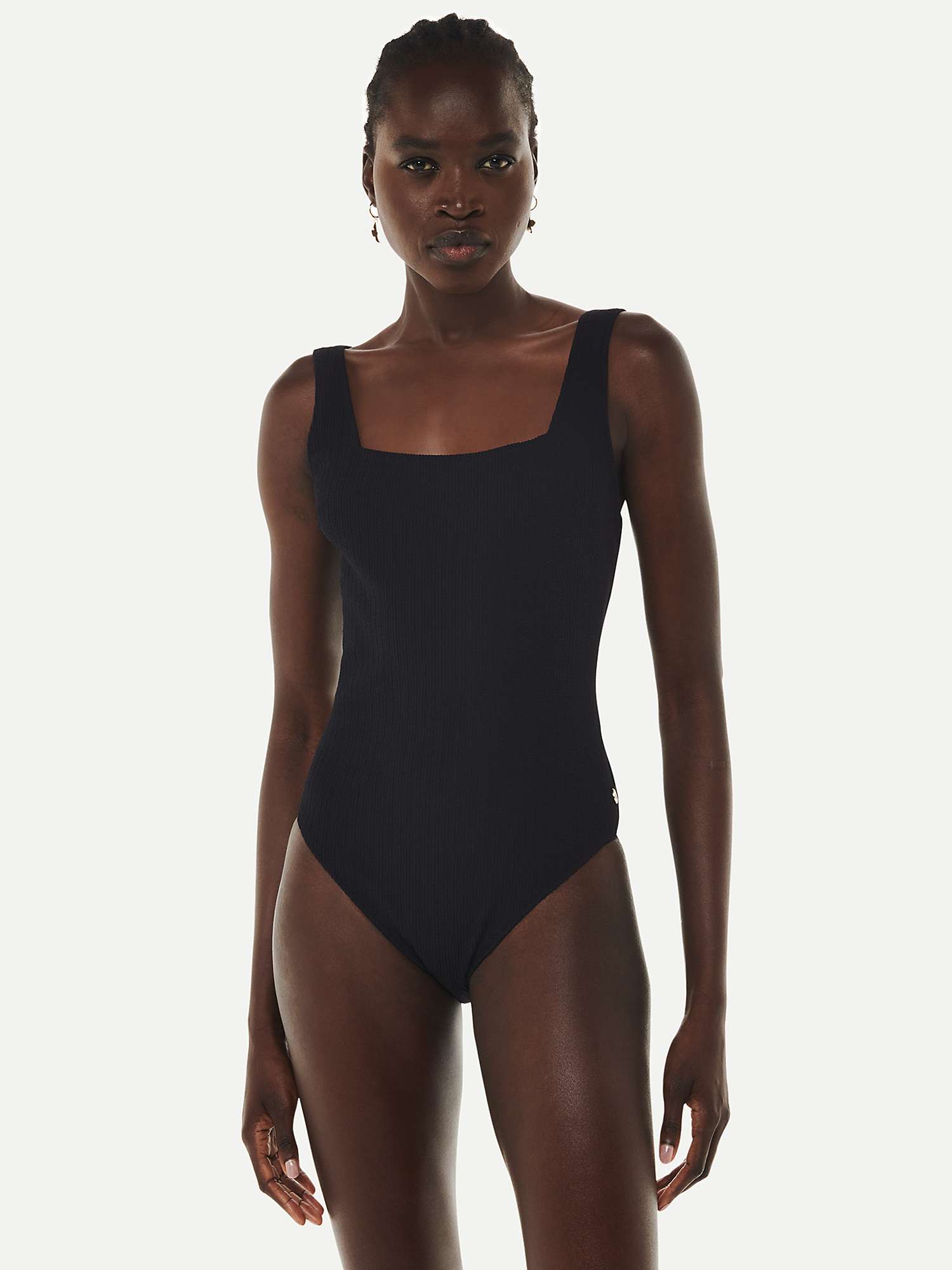Buy Whistles Square Neck Swimsuit, Black Online at johnlewis.com
