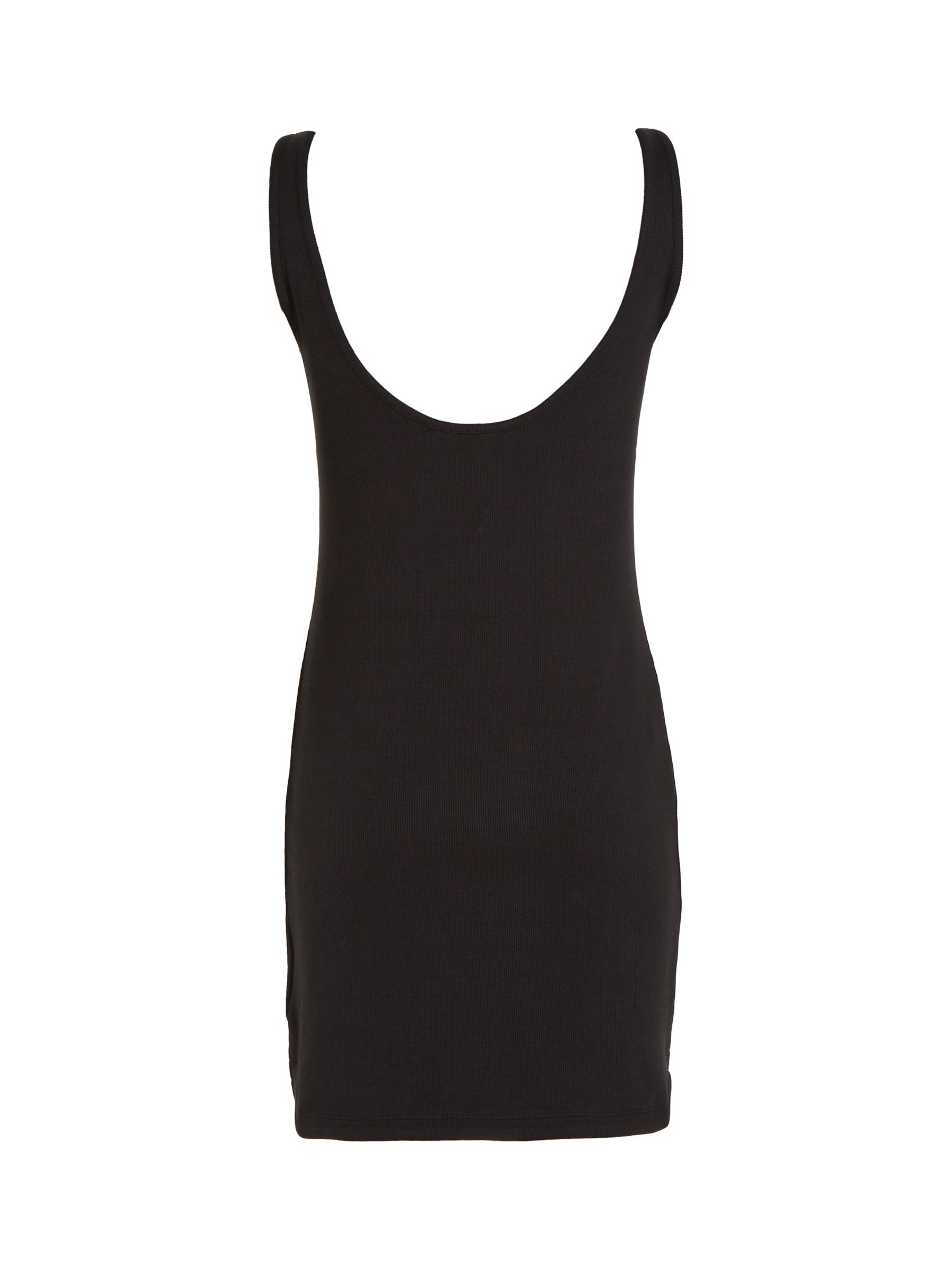 Calvin Klein Jeans Ribbed Mini Dress, Black at John Lewis & Partners