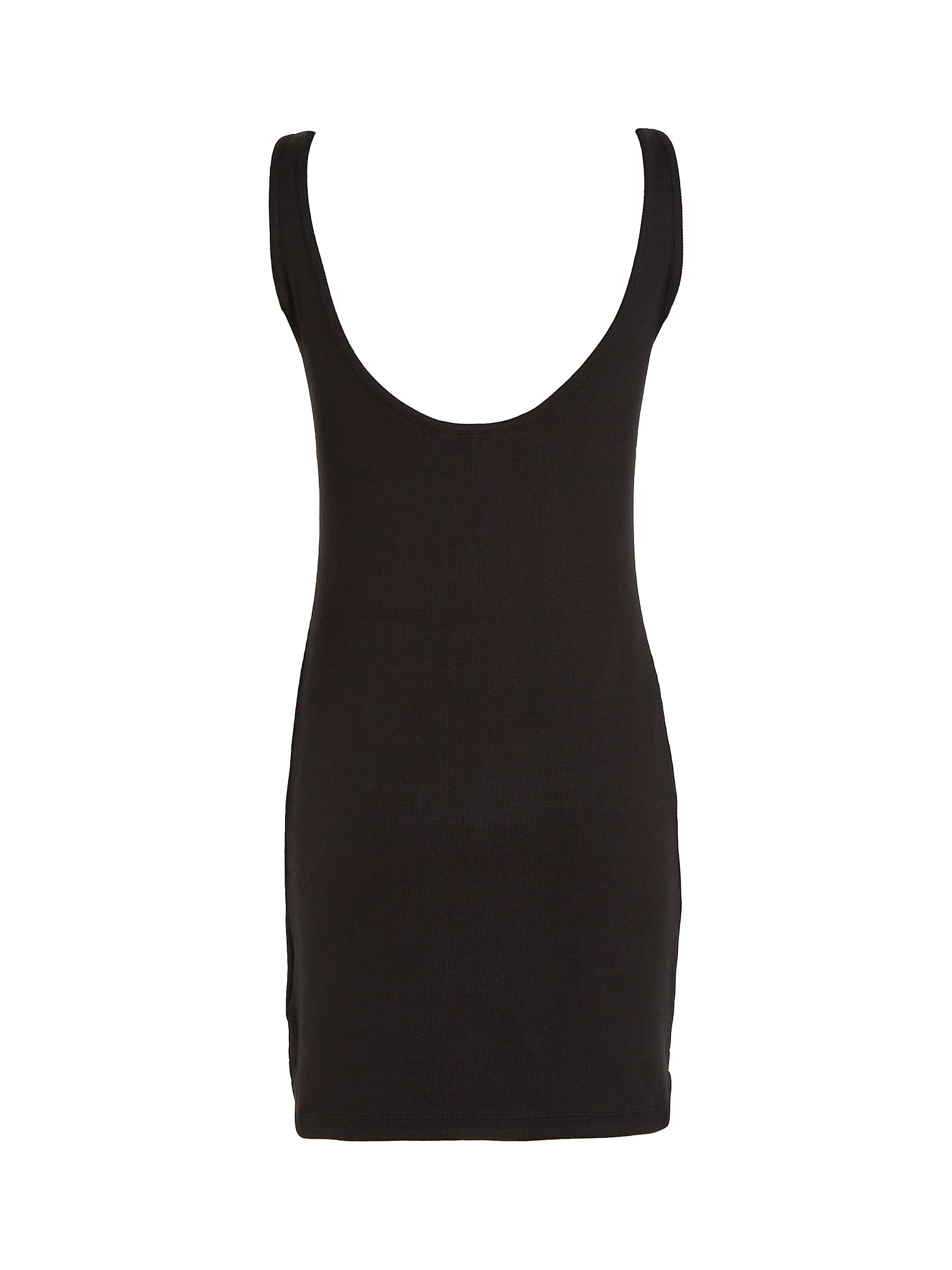 Calvin Klein Jeans Ribbed Mini Dress, Black at John Lewis & Partners