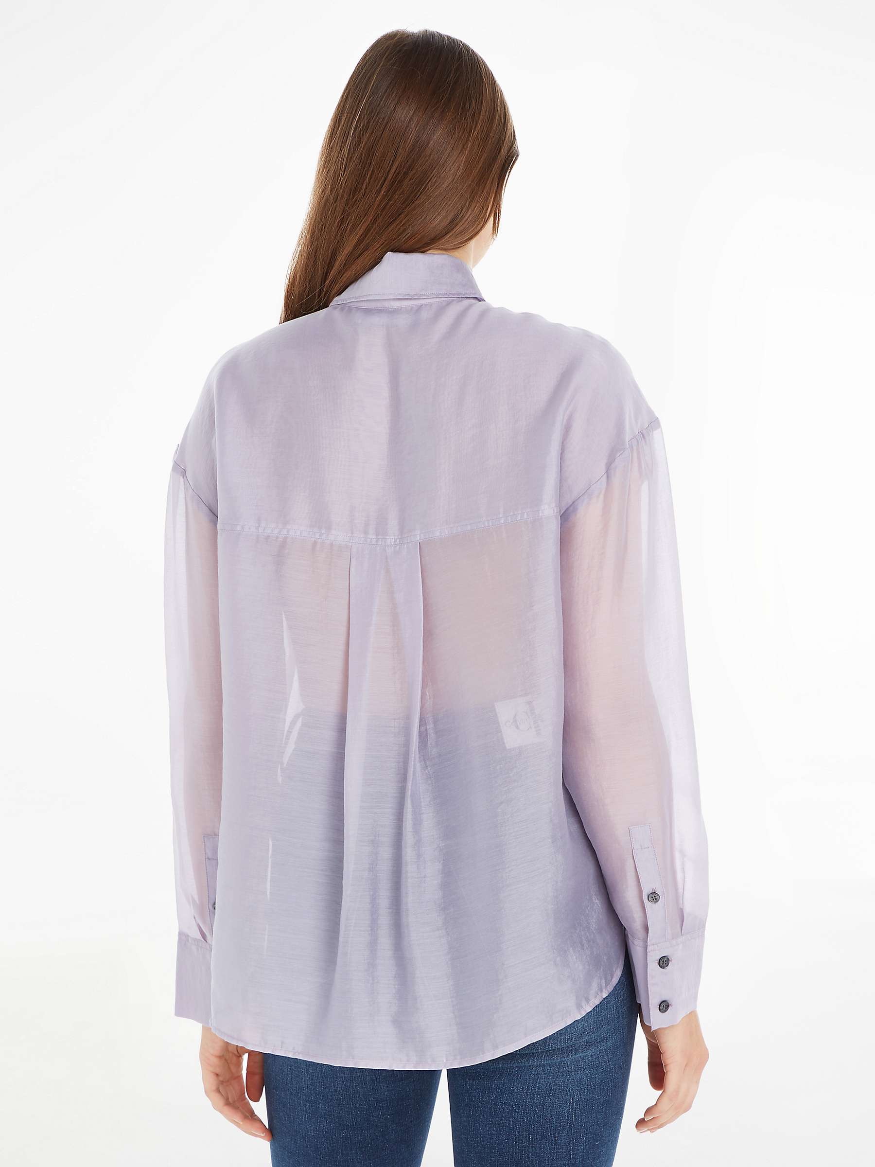 Buy Calvin Klein Relaxed Long Sleeve Shirt, Lavender Aura Online at johnlewis.com