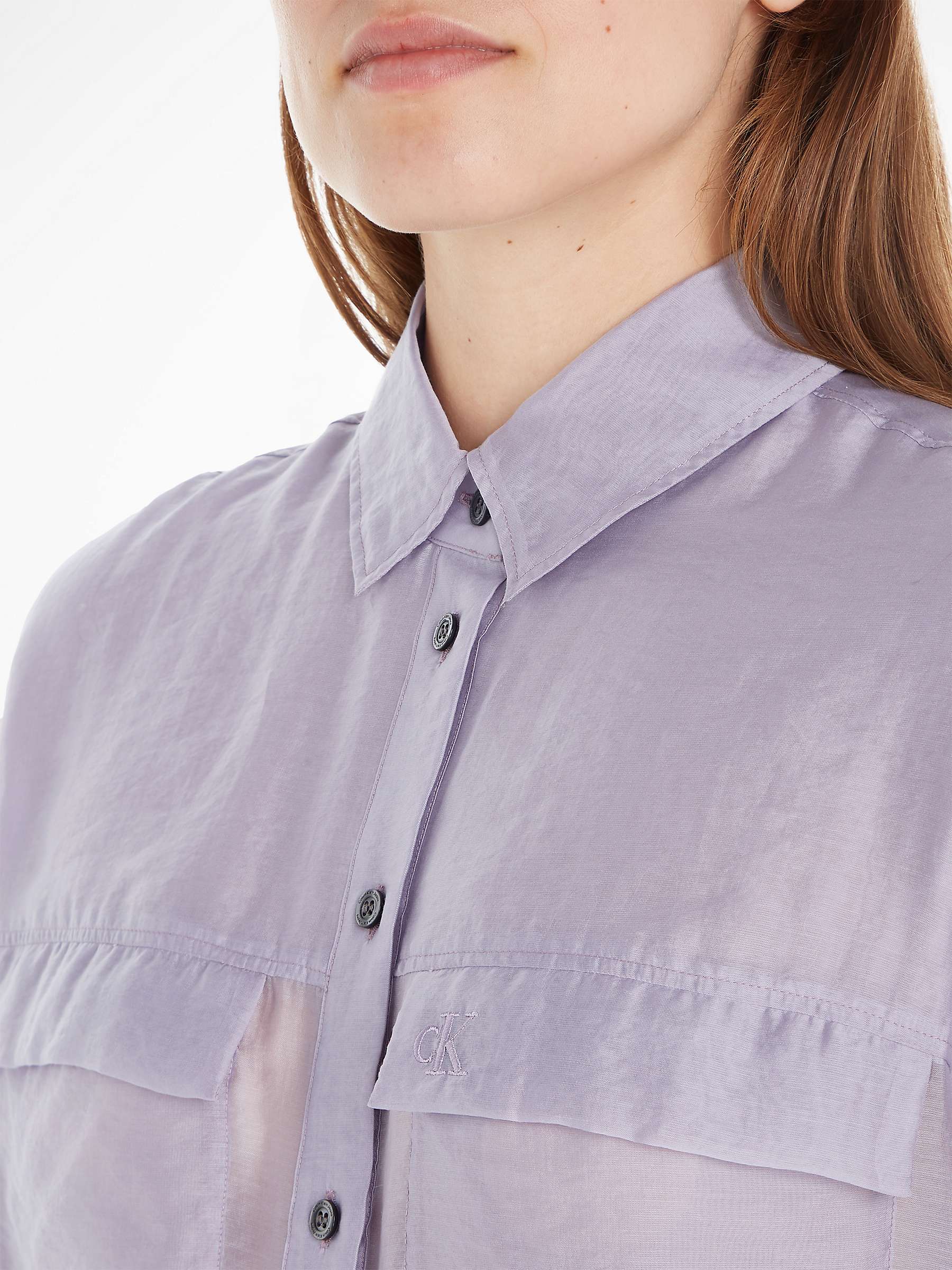 Buy Calvin Klein Relaxed Long Sleeve Shirt, Lavender Aura Online at johnlewis.com