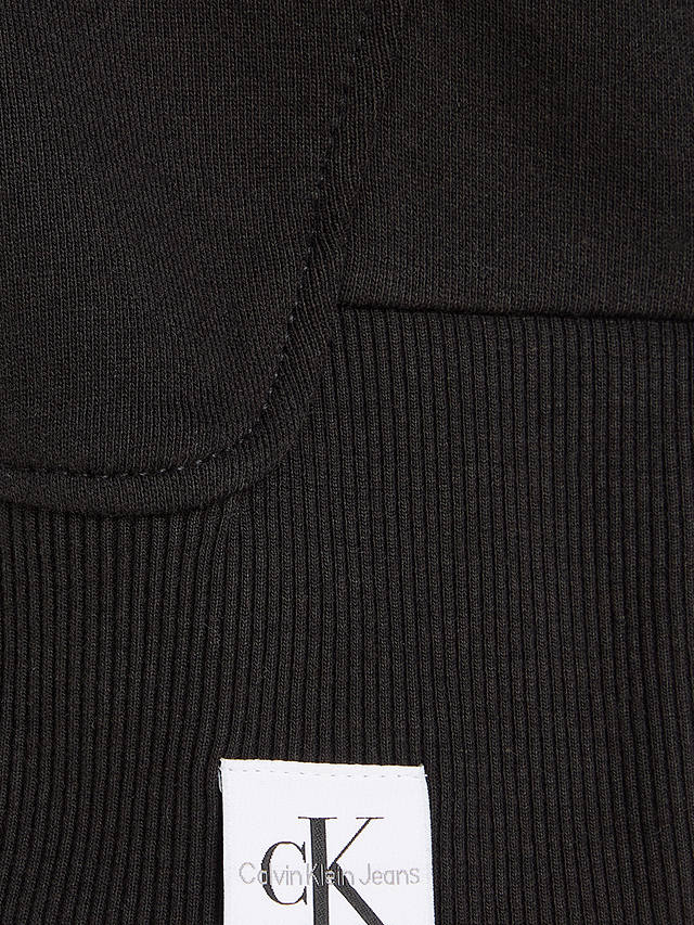 Calvin Klein Ribbed Cropped Hoodie, CK Black