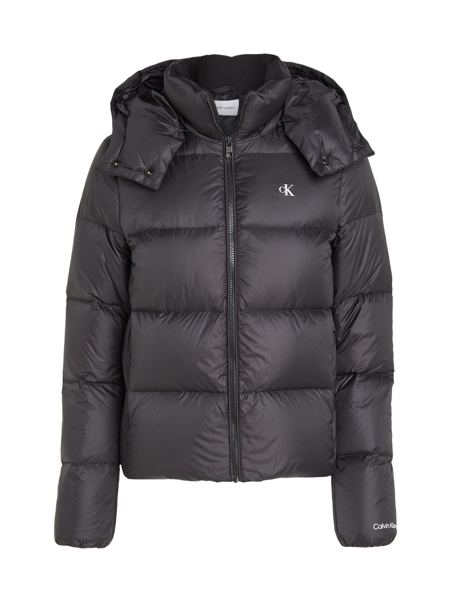 Calvin Klein Logo Puffer Jacket, CK Black at John Lewis & Partners