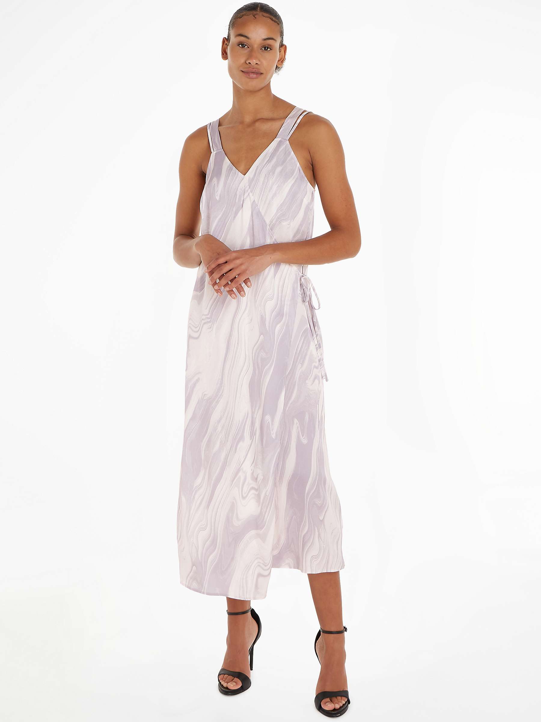 Buy Calvin Klein Shine Slip Dress, Purple/Marble Online at johnlewis.com