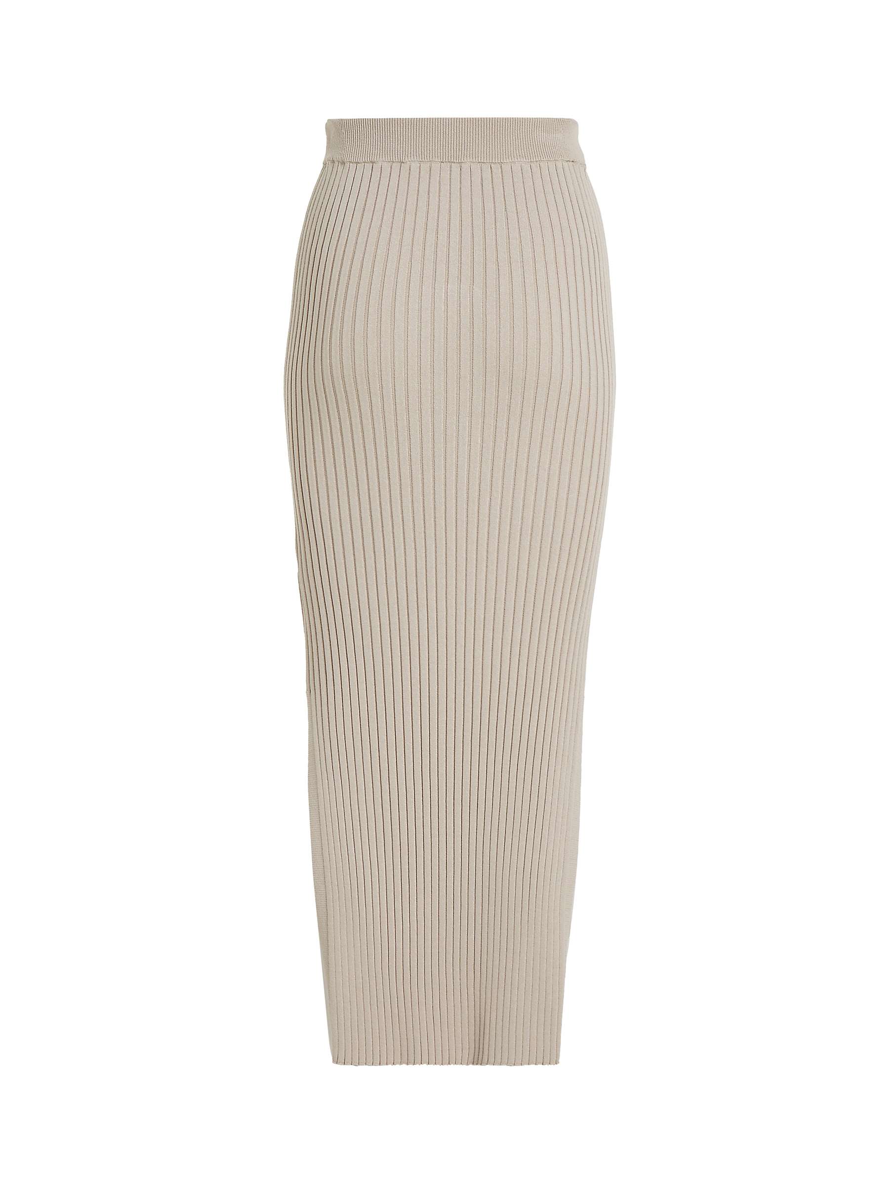 Buy Calvin Klein Rib Maxi Skirt, Silver Grey Online at johnlewis.com