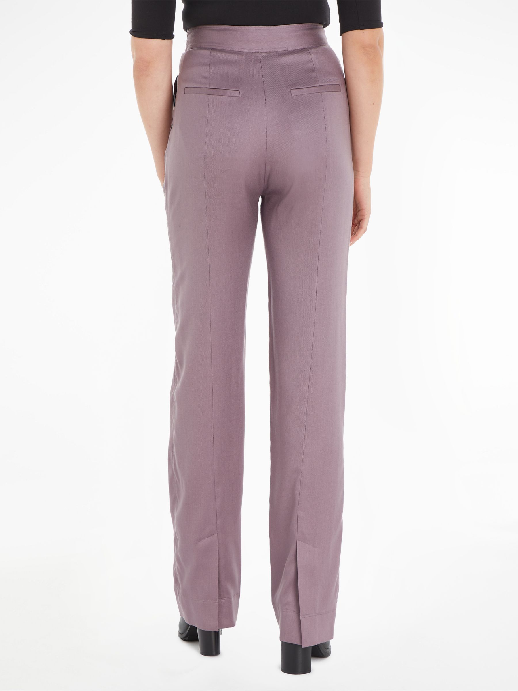 Calvin Klein Plain Slim Utility Trousers, Purple Calla at John Lewis ...
