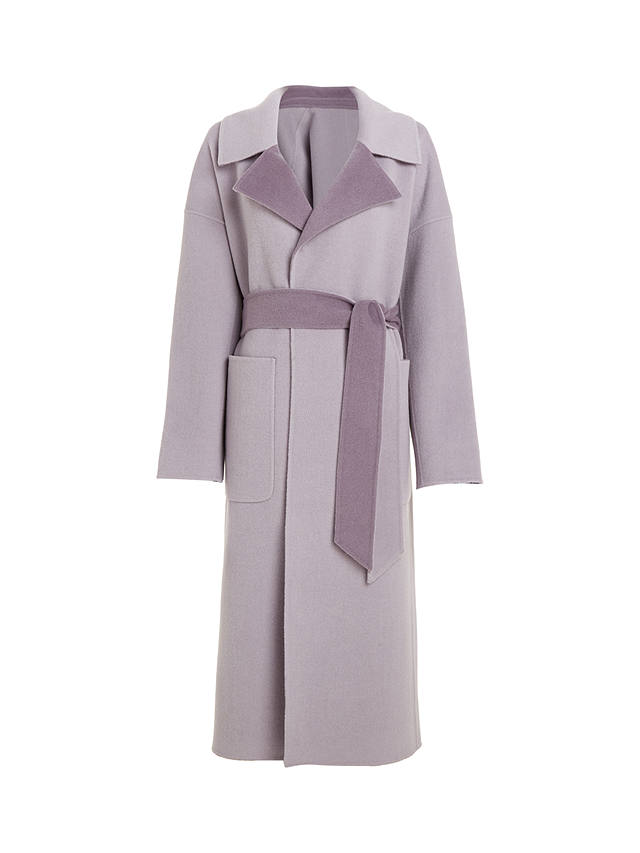 Calvin Klein Plain Reversible Wool Coat, Lilac Dusk Purple at John ...