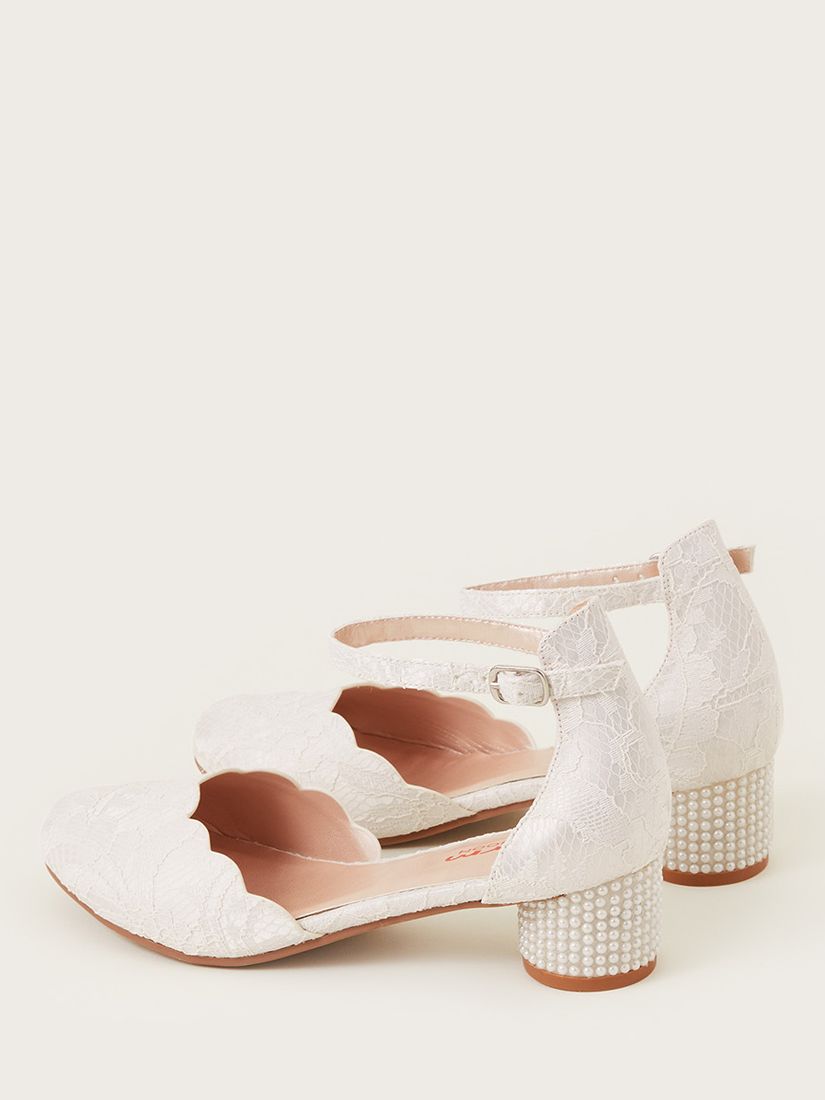 Buy Monsoon Kids' Lace Two Part Pearl Embellished Heels Online at johnlewis.com