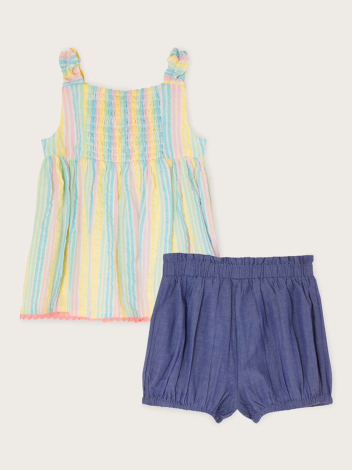 Buy Monsoon Baby Fruit Stripe Top and Shorts Set, Multi Online at johnlewis.com