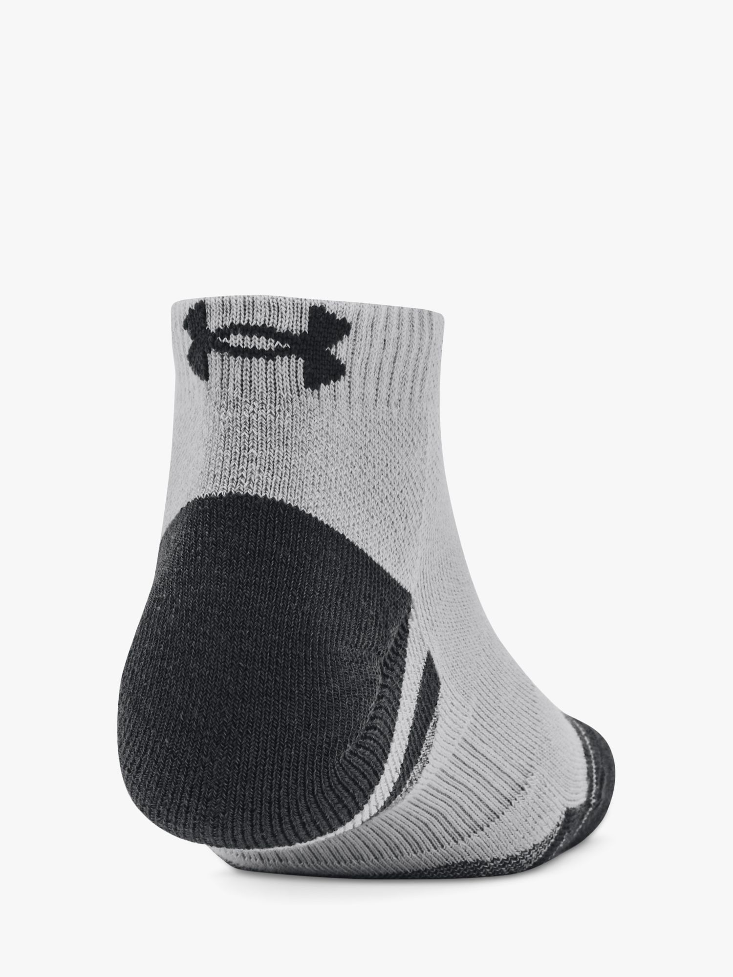 Under Armour Performance Tech Low Cut Socks, Pack of 3, Mod Gray/White/Jet Gray, M