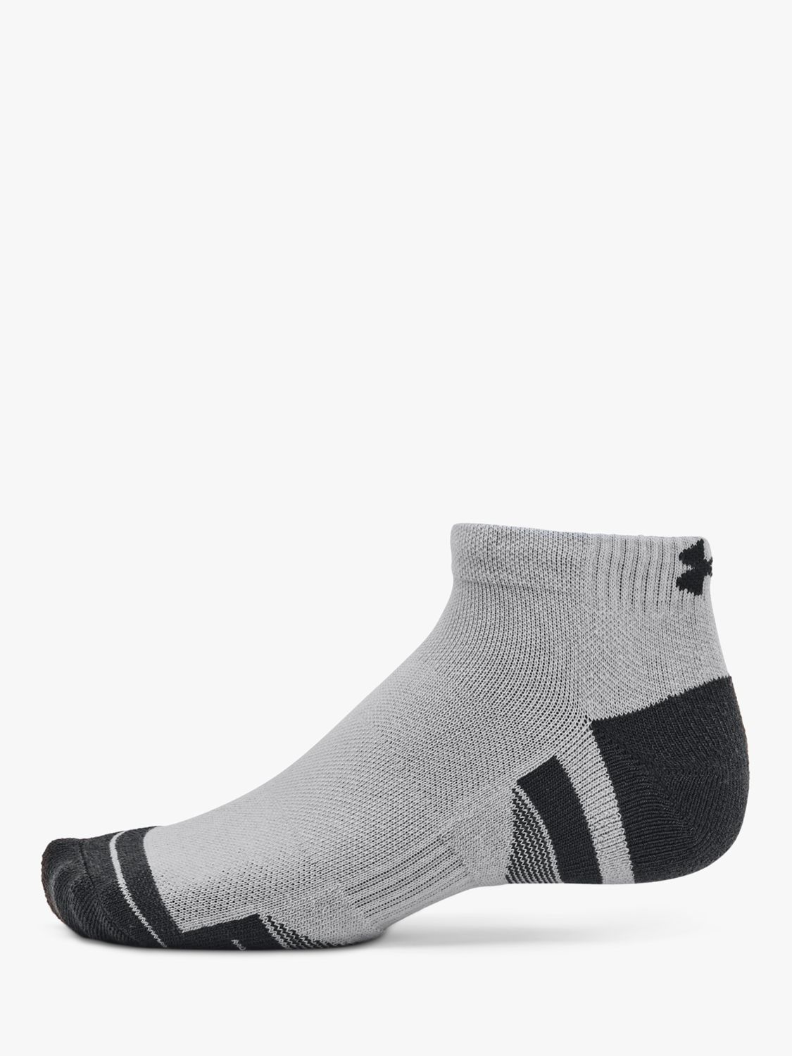 Under Armour Performance Tech Low Cut Socks, Pack of 3, Mod Gray/White/Jet Gray, M